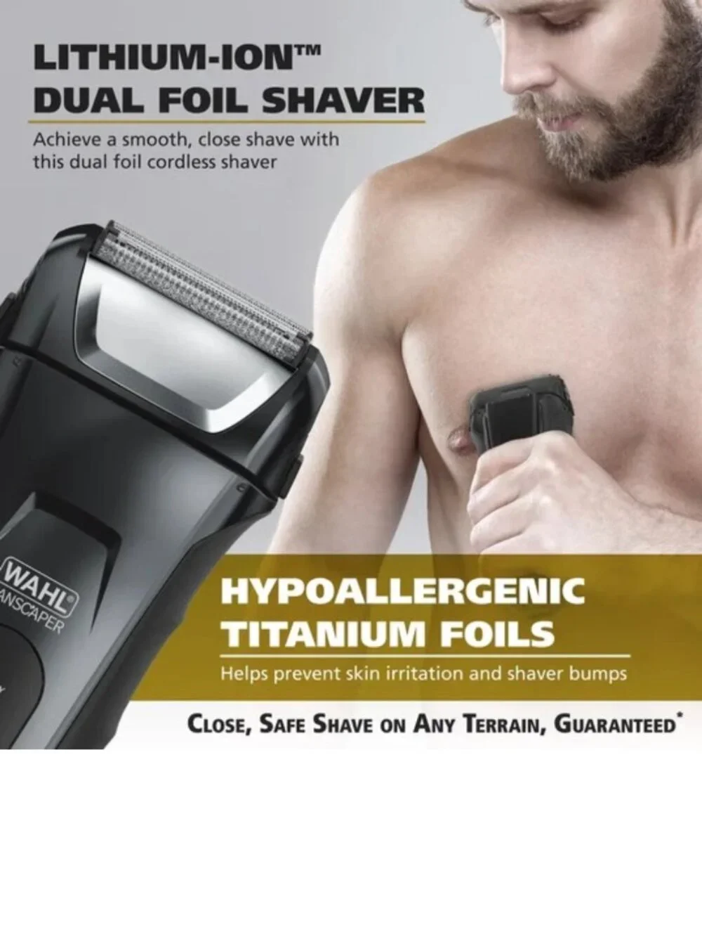 Wahl Men's Manscaper Shaver, Rechargeable, Waterproof Wet/Dry, Flex Foils, 7074
